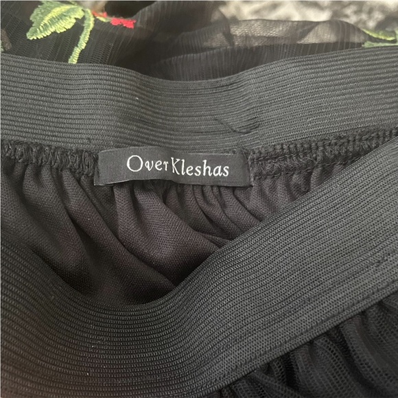 Over Kleshas Beautiful Floral Tulle Overlay Skirt - Picture 10 of 15